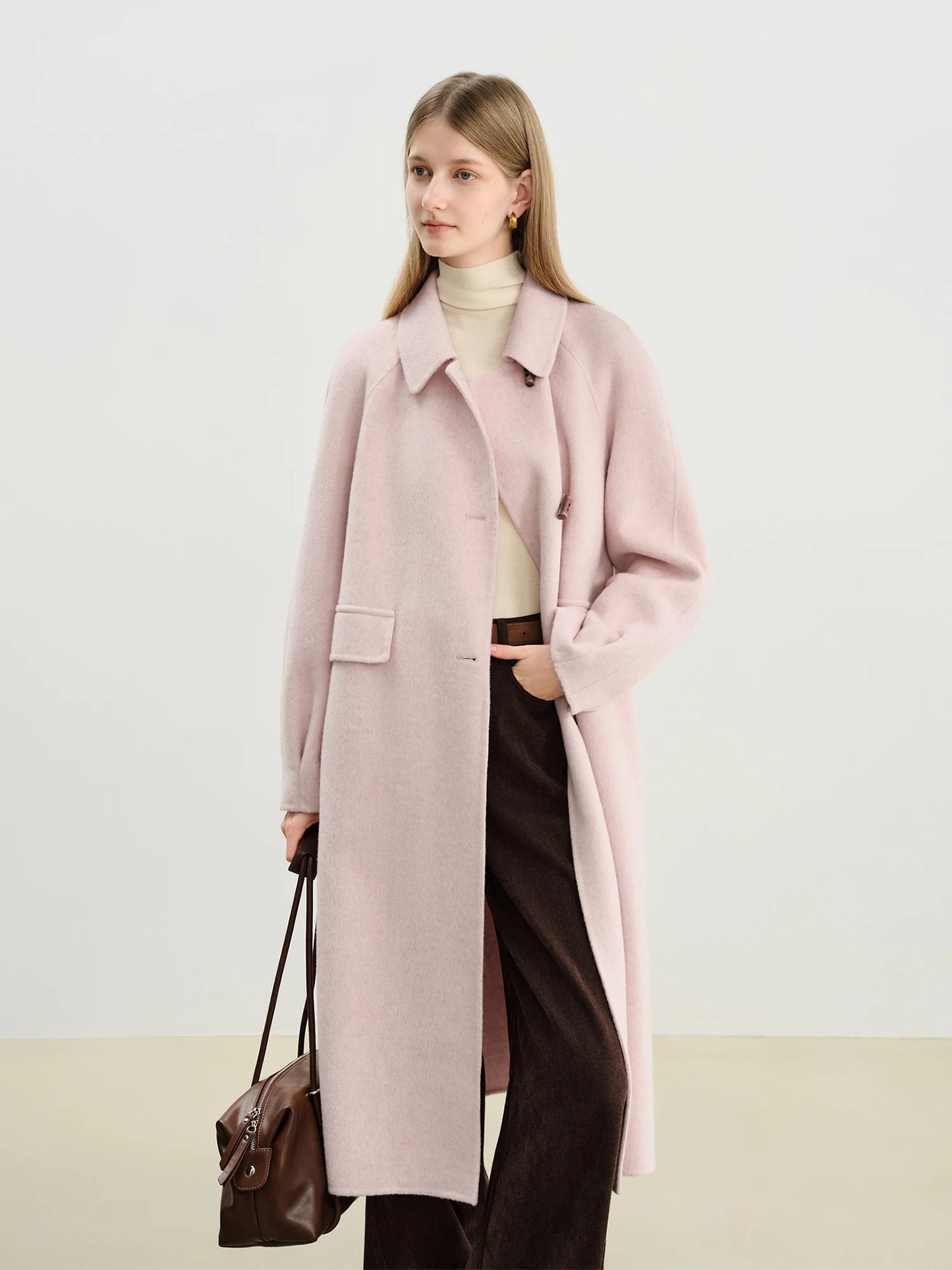 Pink Wool Trench Coat