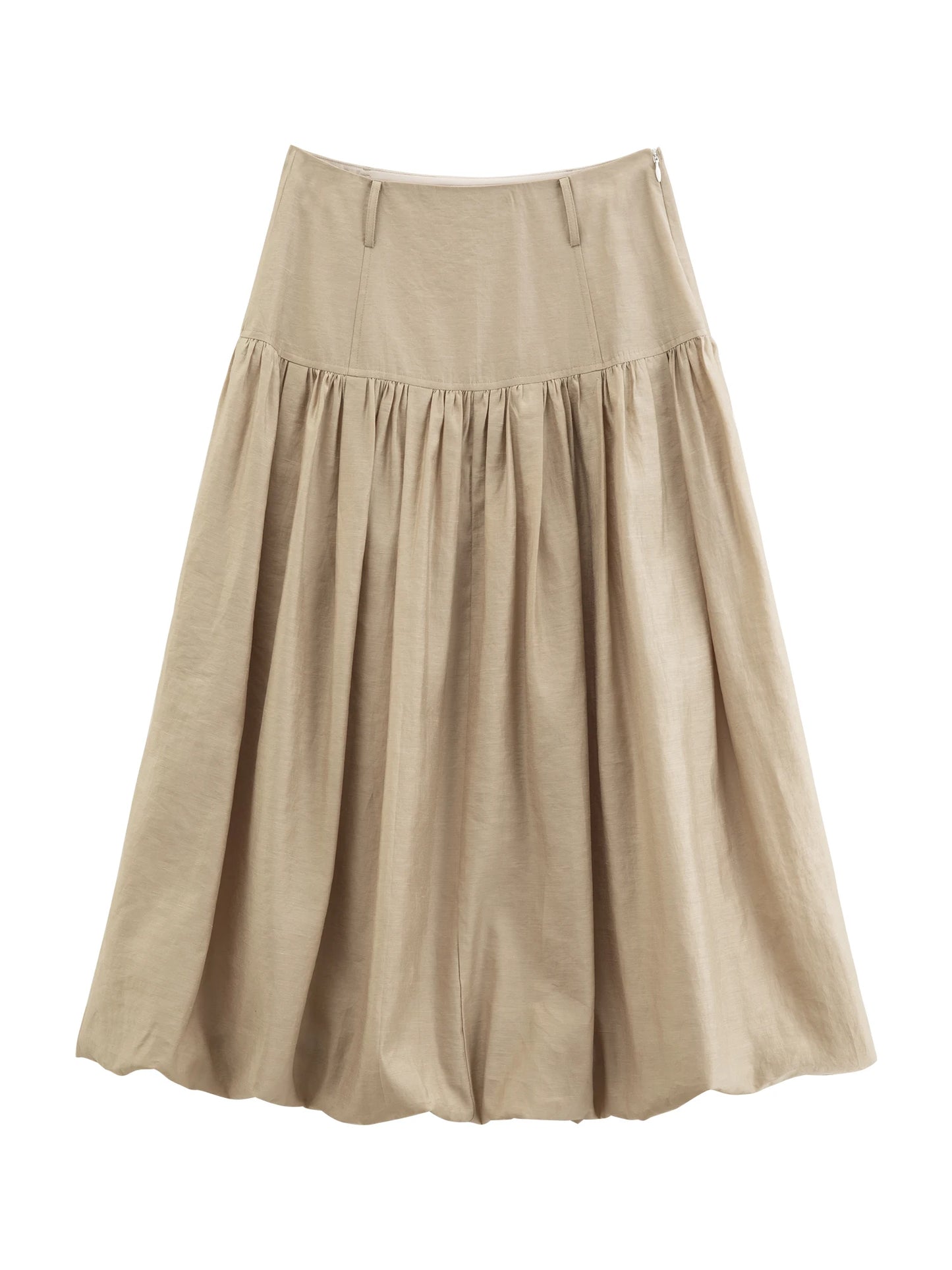 Smocked Waist Floral Midi Skirt