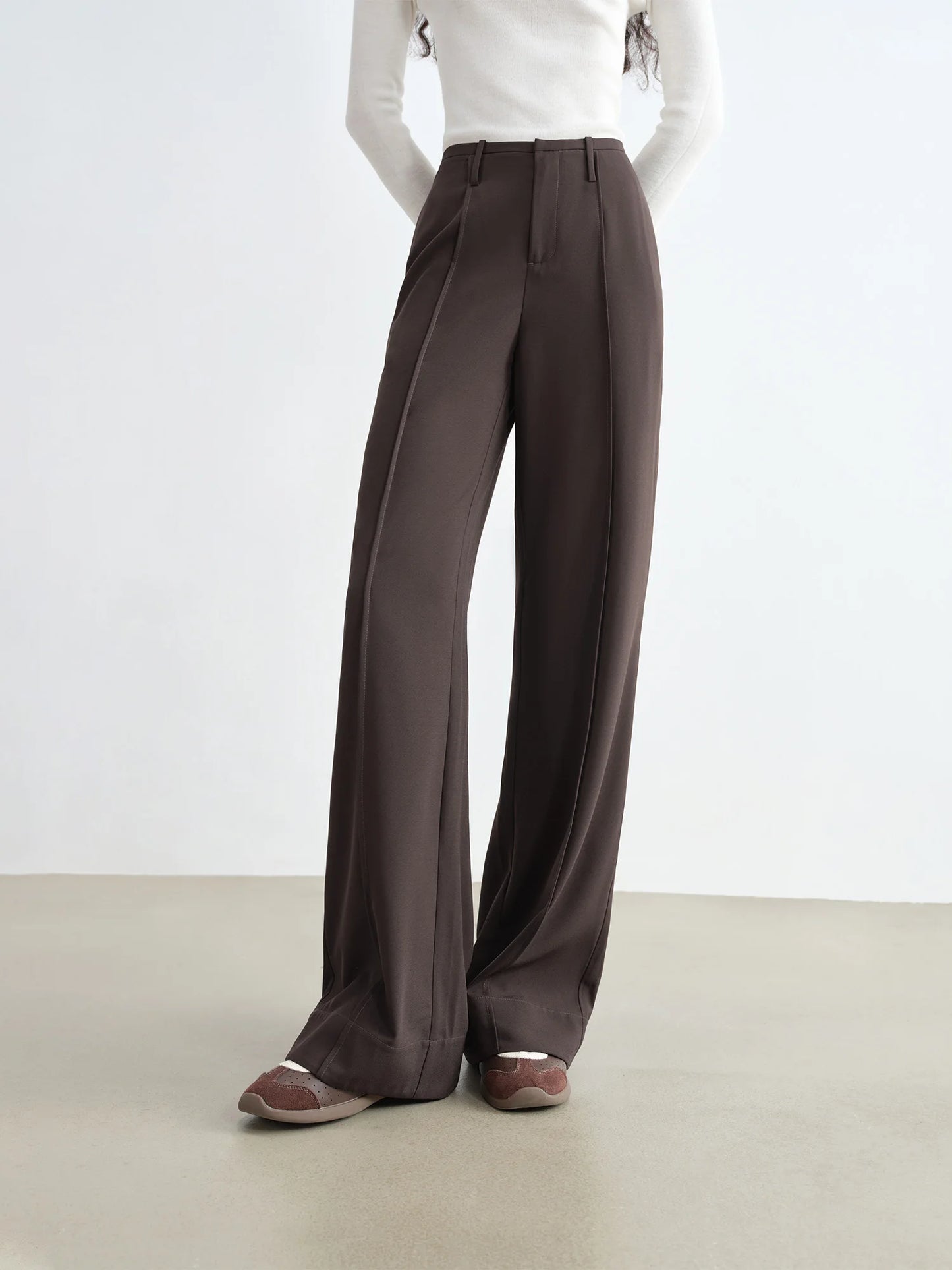 Black Straight Leg Floor Pants