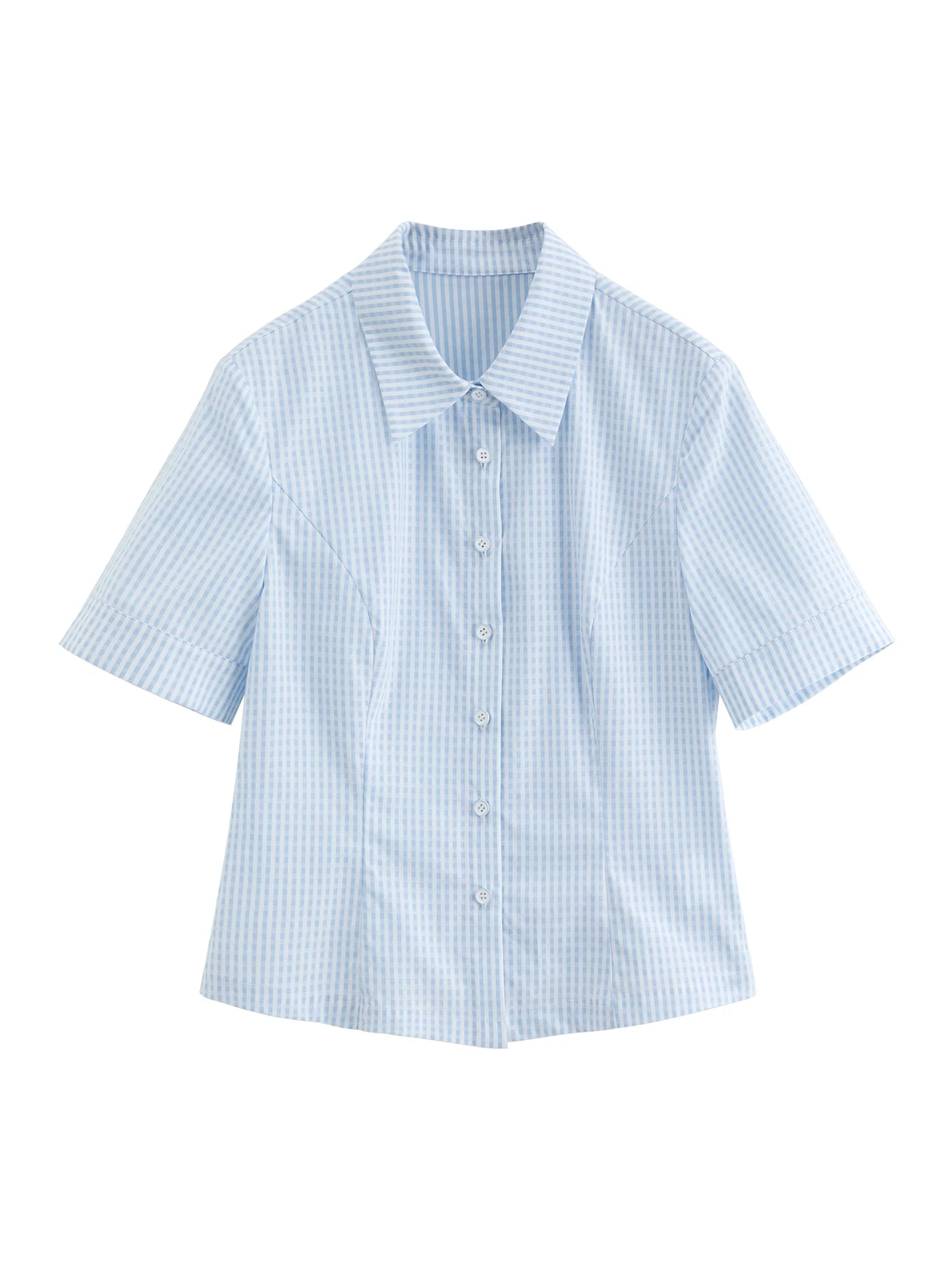 Pale Blue Fitted Button Shirt