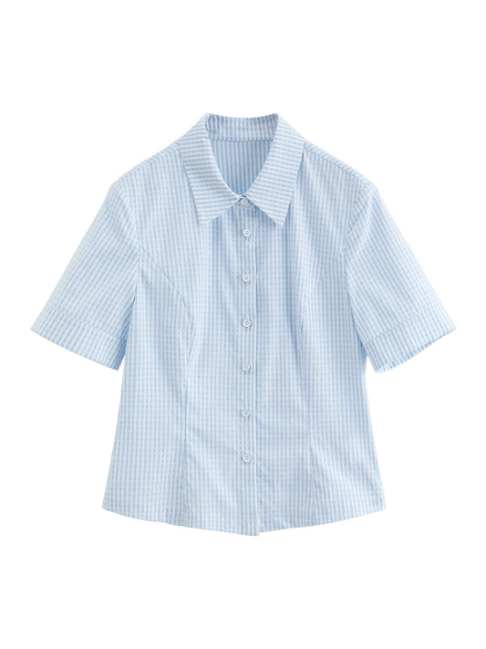 Pale Blue Fitted Button Shirt