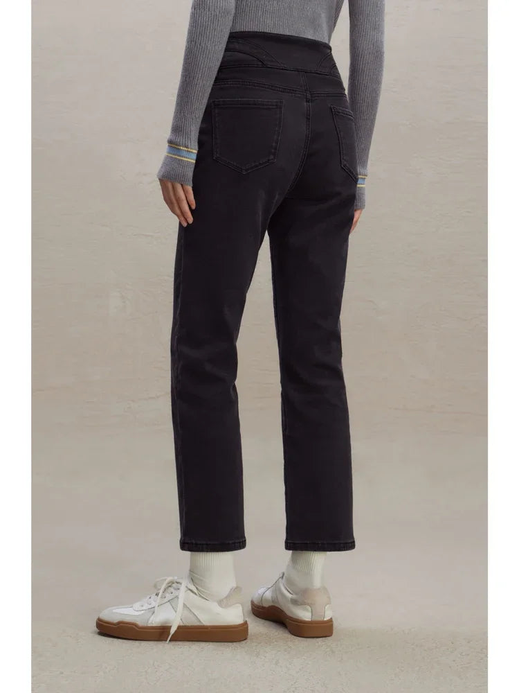 Black High Waist Straight Jeans