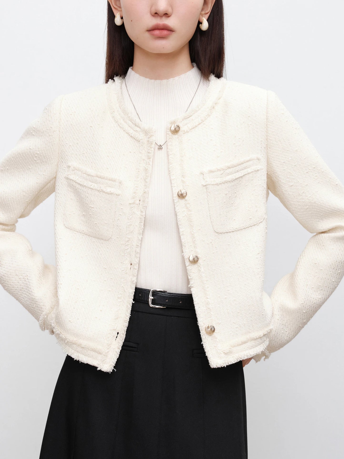 Black Sequin Tweed Jacket