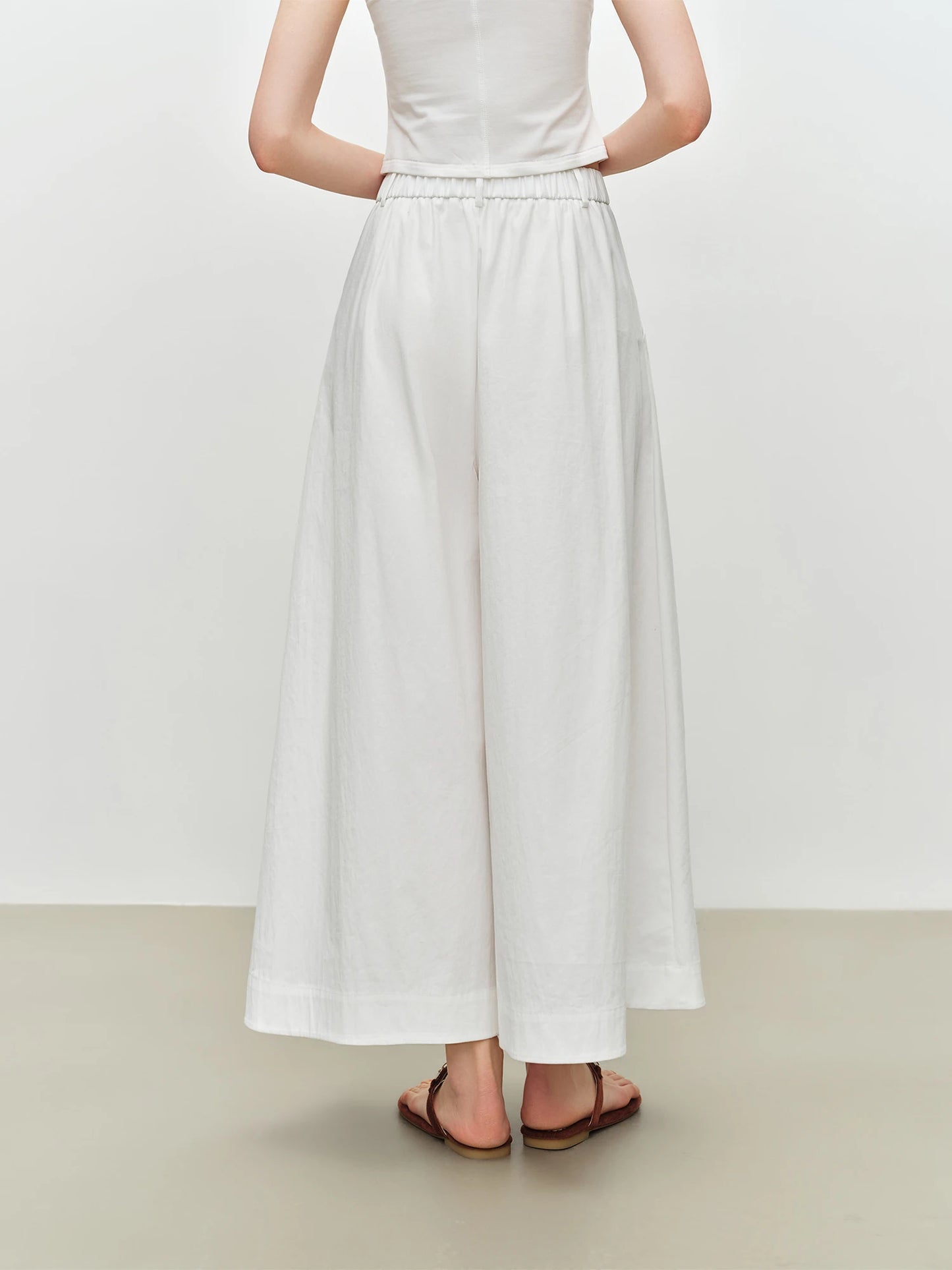 Black Pleated Culotte Pants