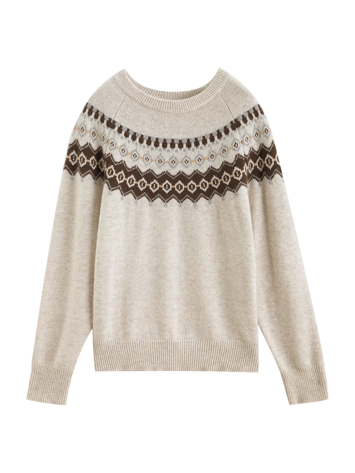 Cream Fair Isle Yoke Sweater
