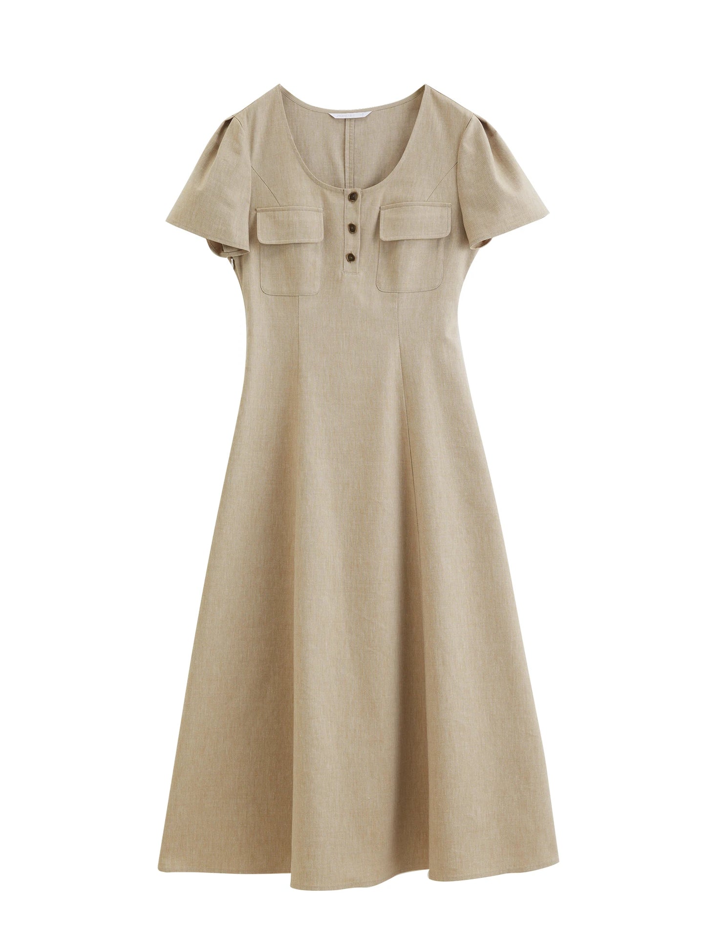 Grey Utility Pocket Midi Dress