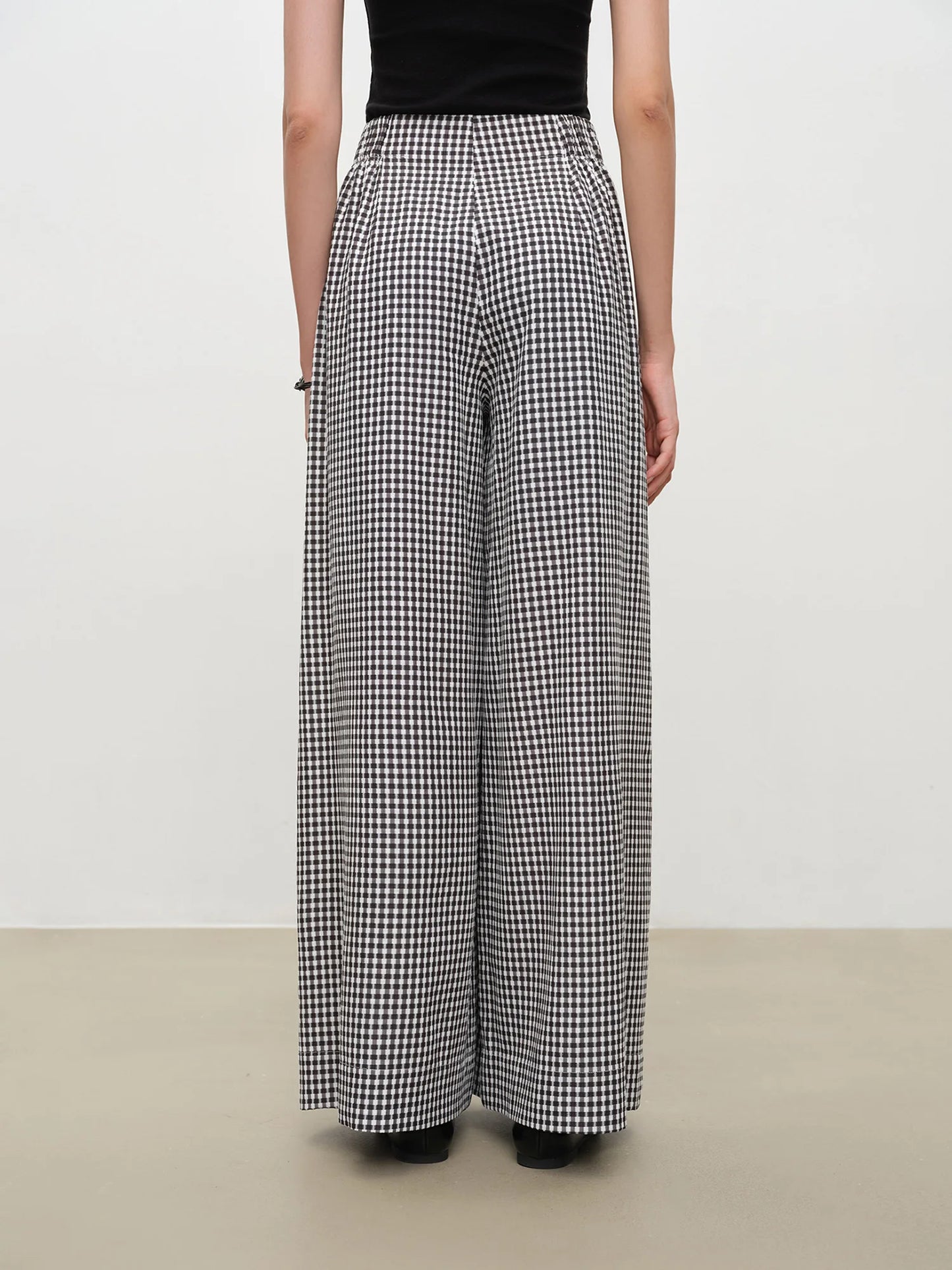 Oatmeal Pleated Wide Leg Trousers