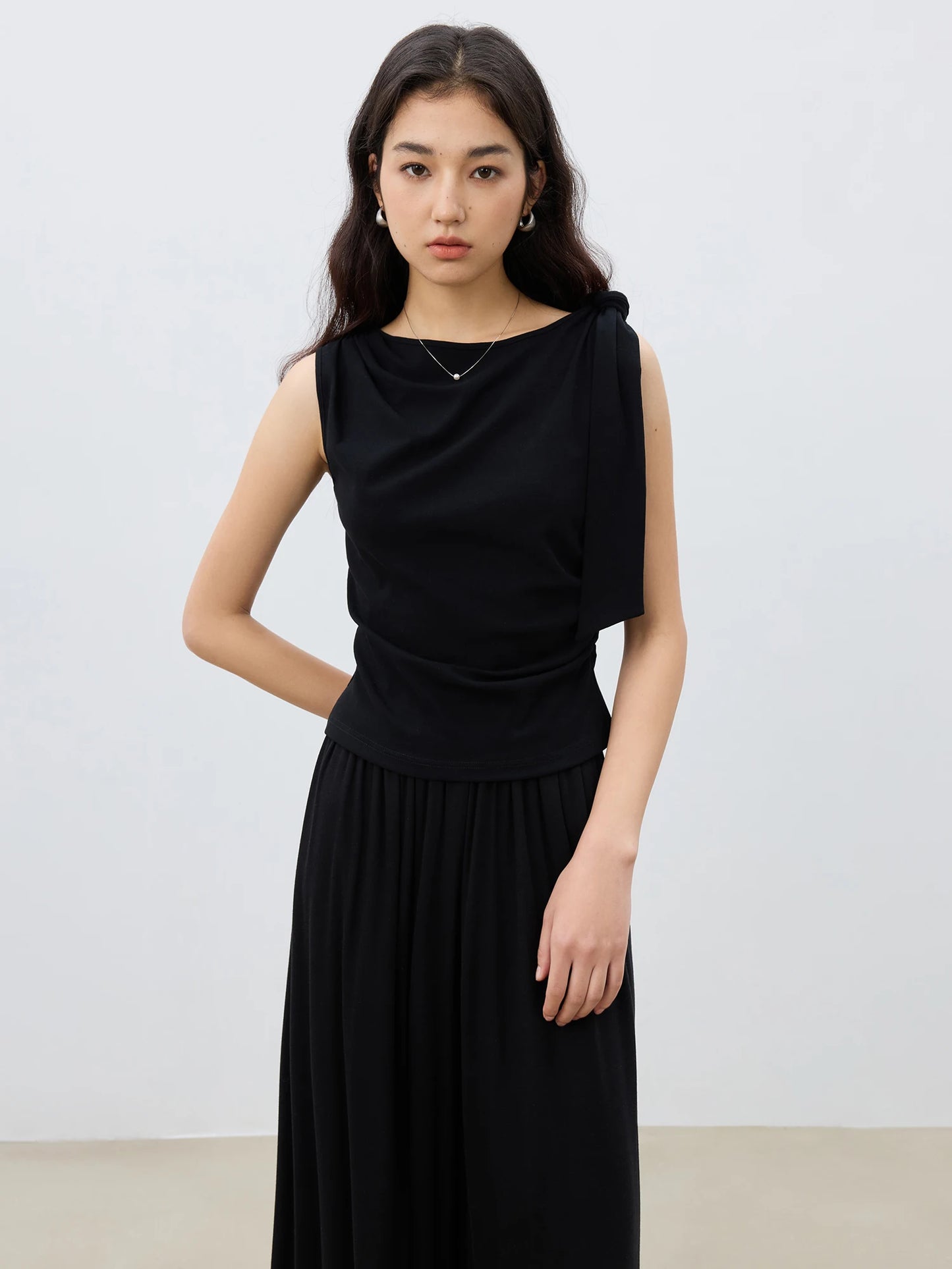 Rust One Shoulder Tie Top