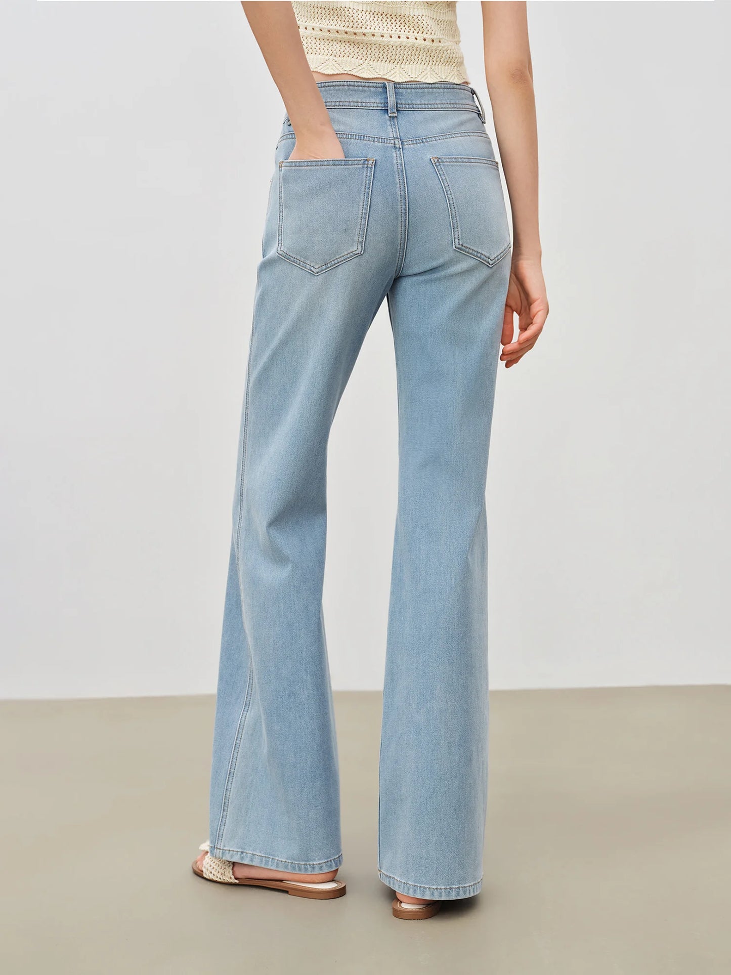 Blue Washed Bootcut Jeans