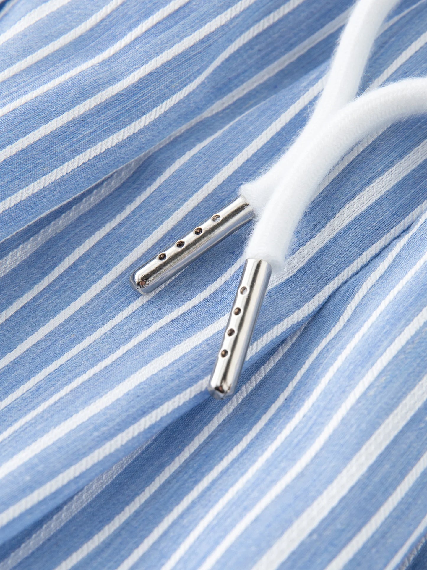 Blue Striped Pleated Mini Skirt