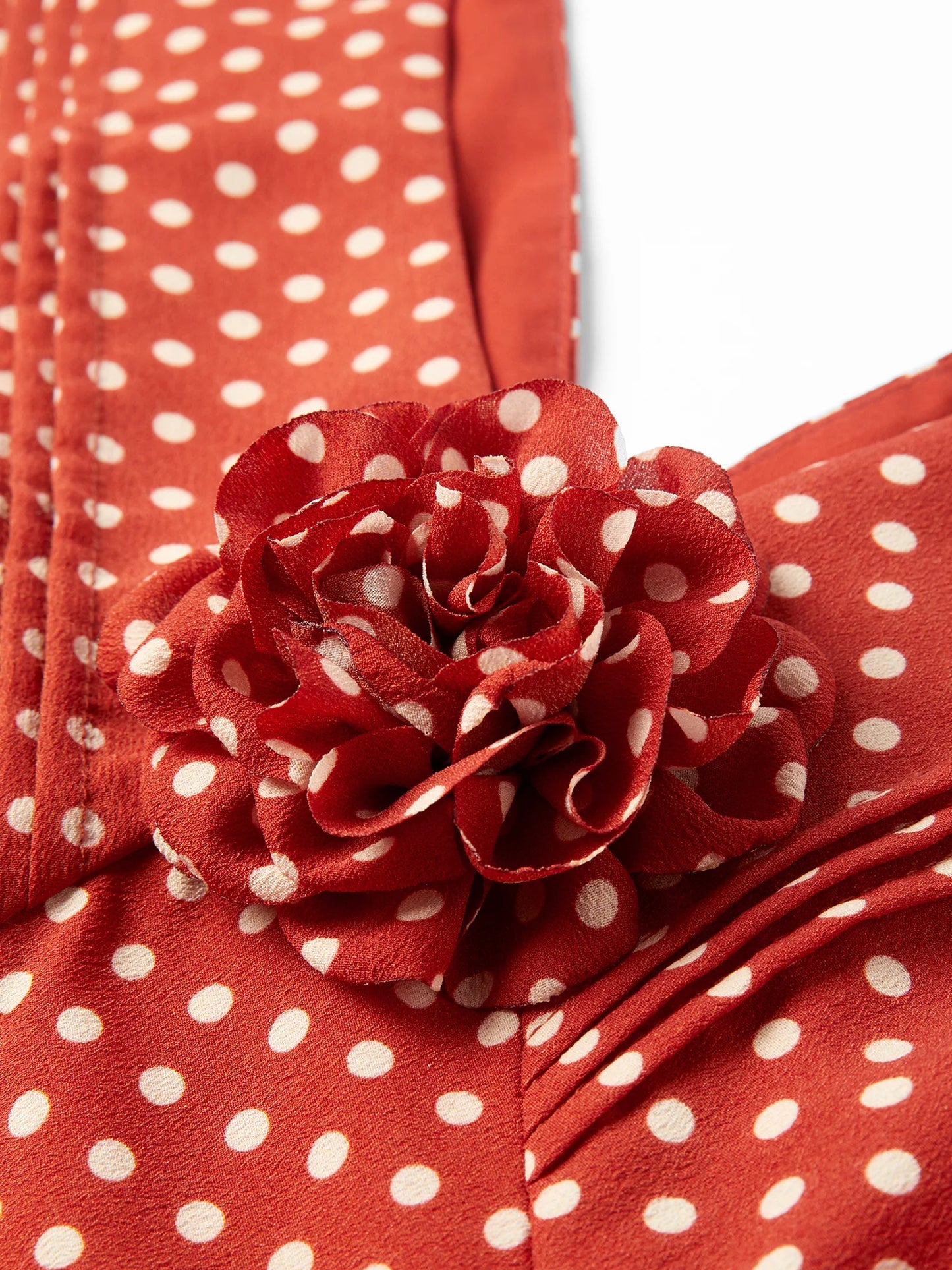 Red Embroidered Sleeveless Midi Dress
