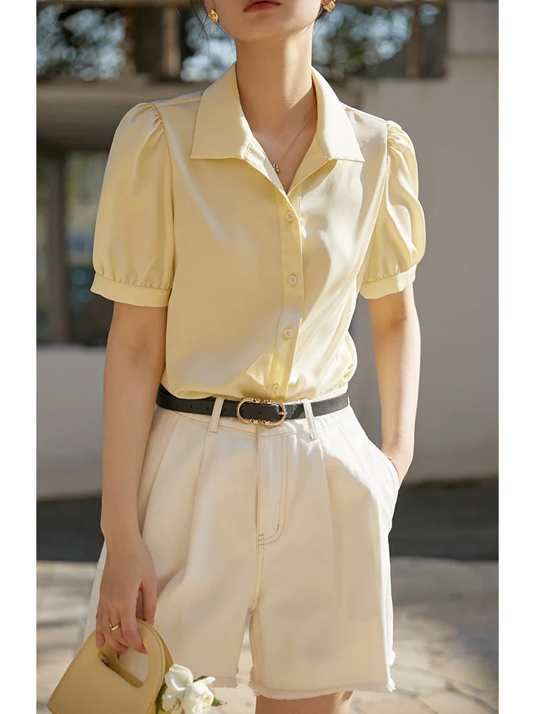 Sky Blue Short Sleeve Button Shirt