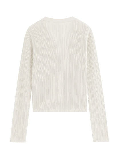 Olive Ribbed V-Neck Knit Cardigan