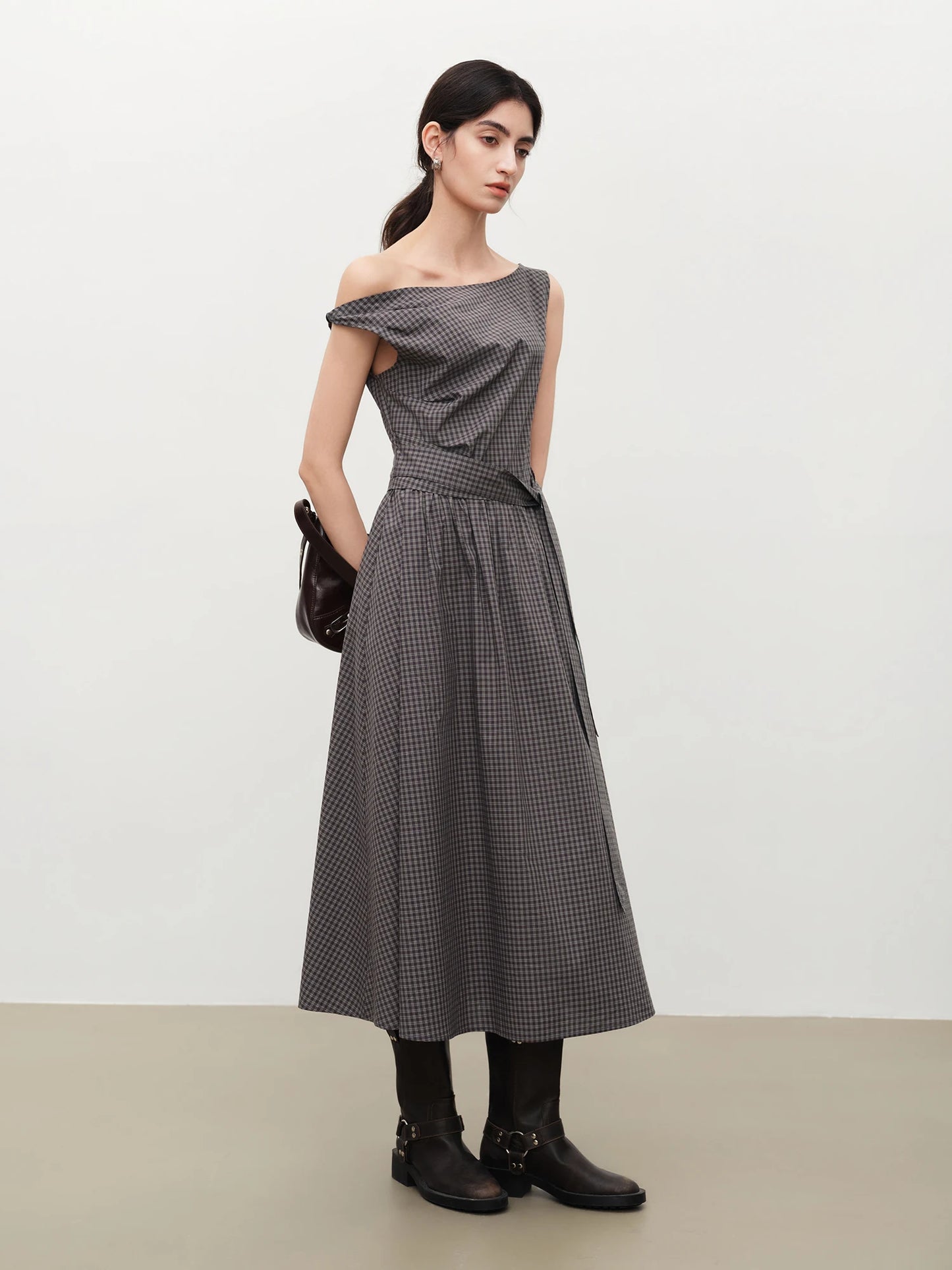 Ivory One Shoulder A-Line Dress