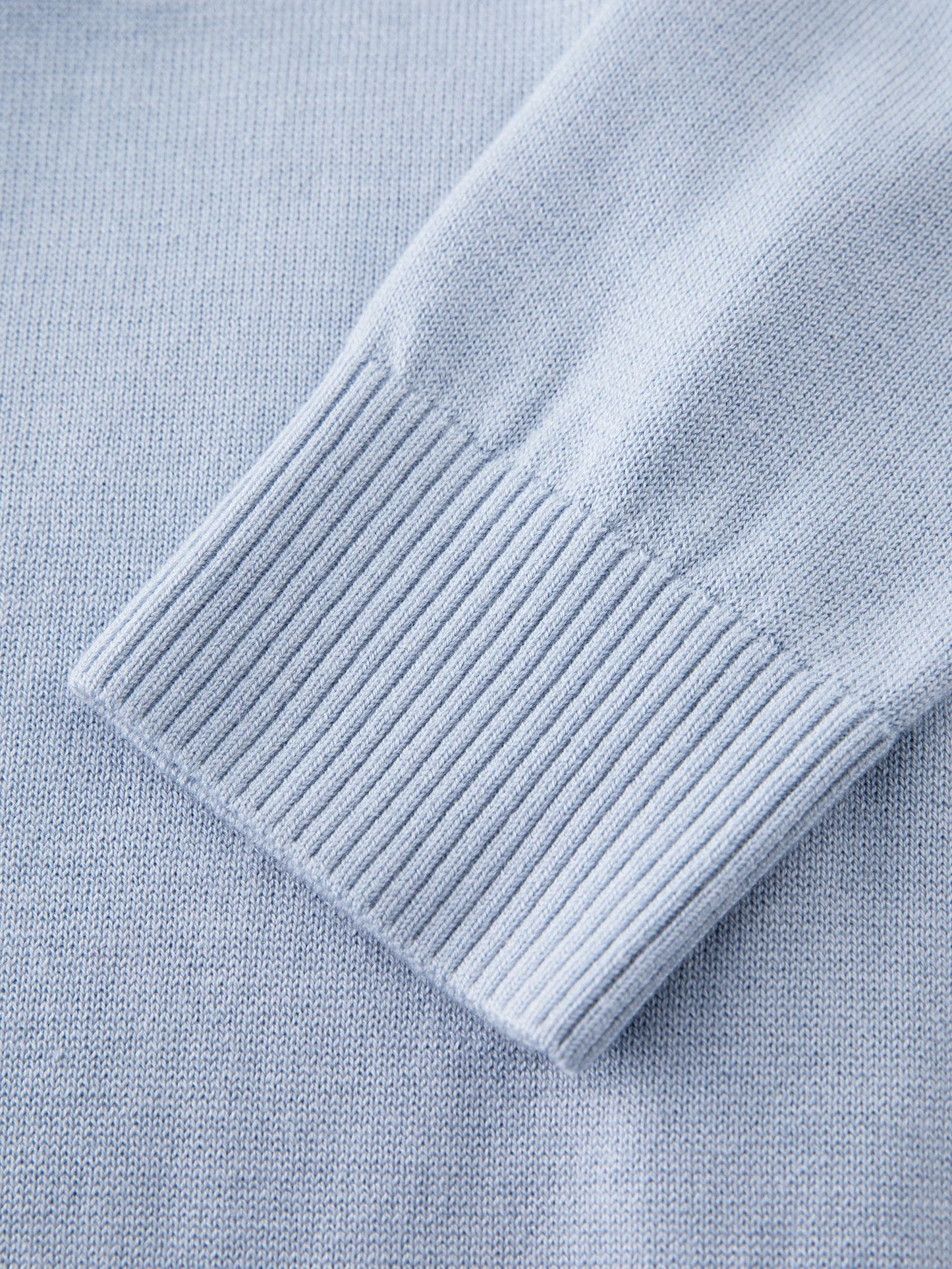 Blue Polo Collar Knit Cardigan