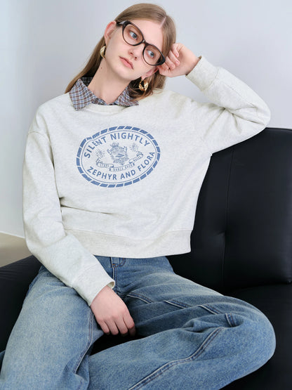 White Collegiate Graphic Sweatshirt