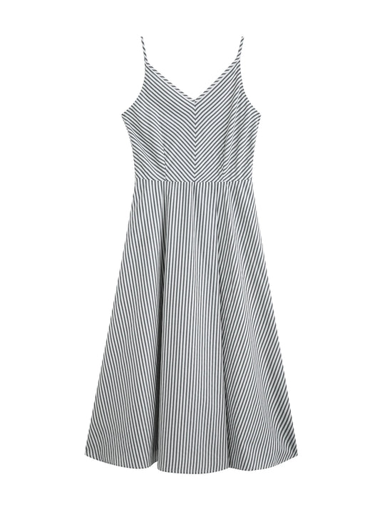 Striped Slim Strap Midi Dress