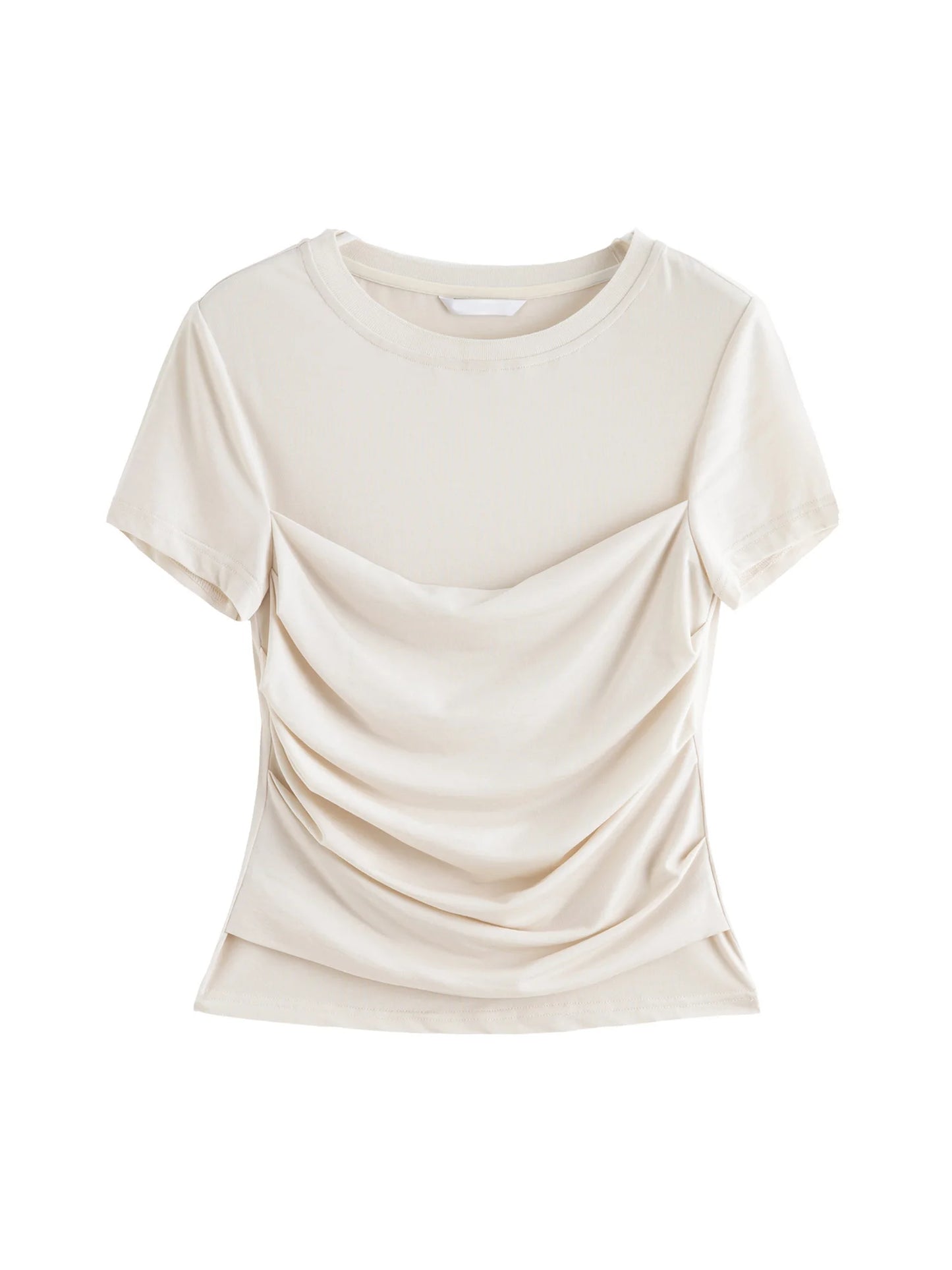 Olive Draped Short Sleeve Top