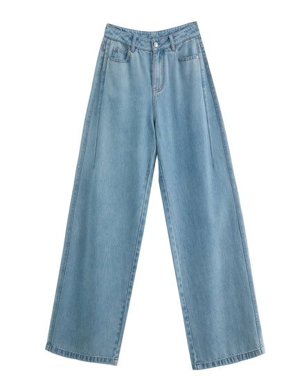 White Straight Leg Denim Pants