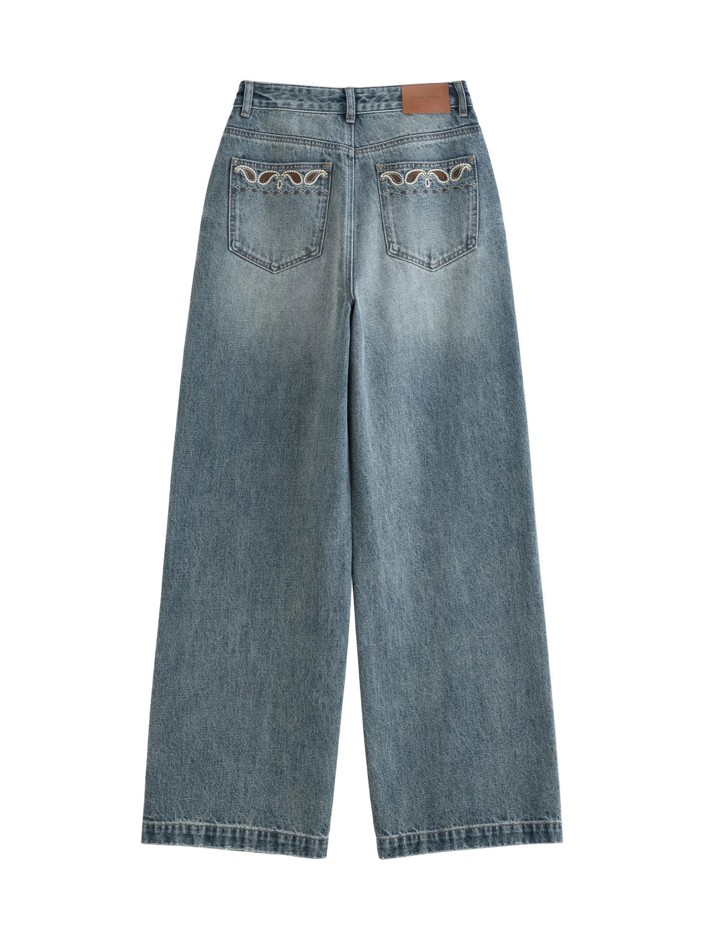 Dark Wash Belted Wide Jeans