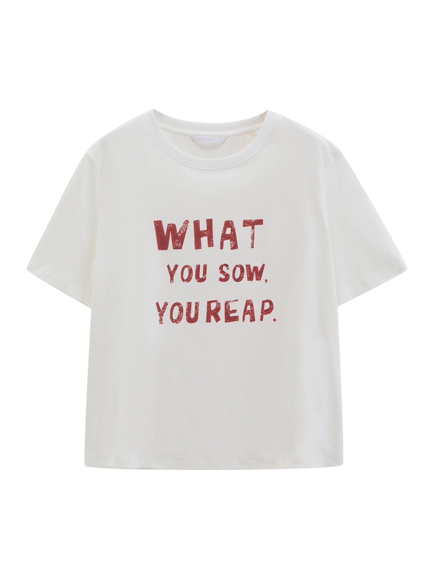 White Red Letter Graphic Tee