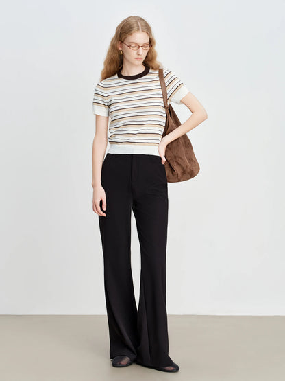 Black High Waist Flared Pants
