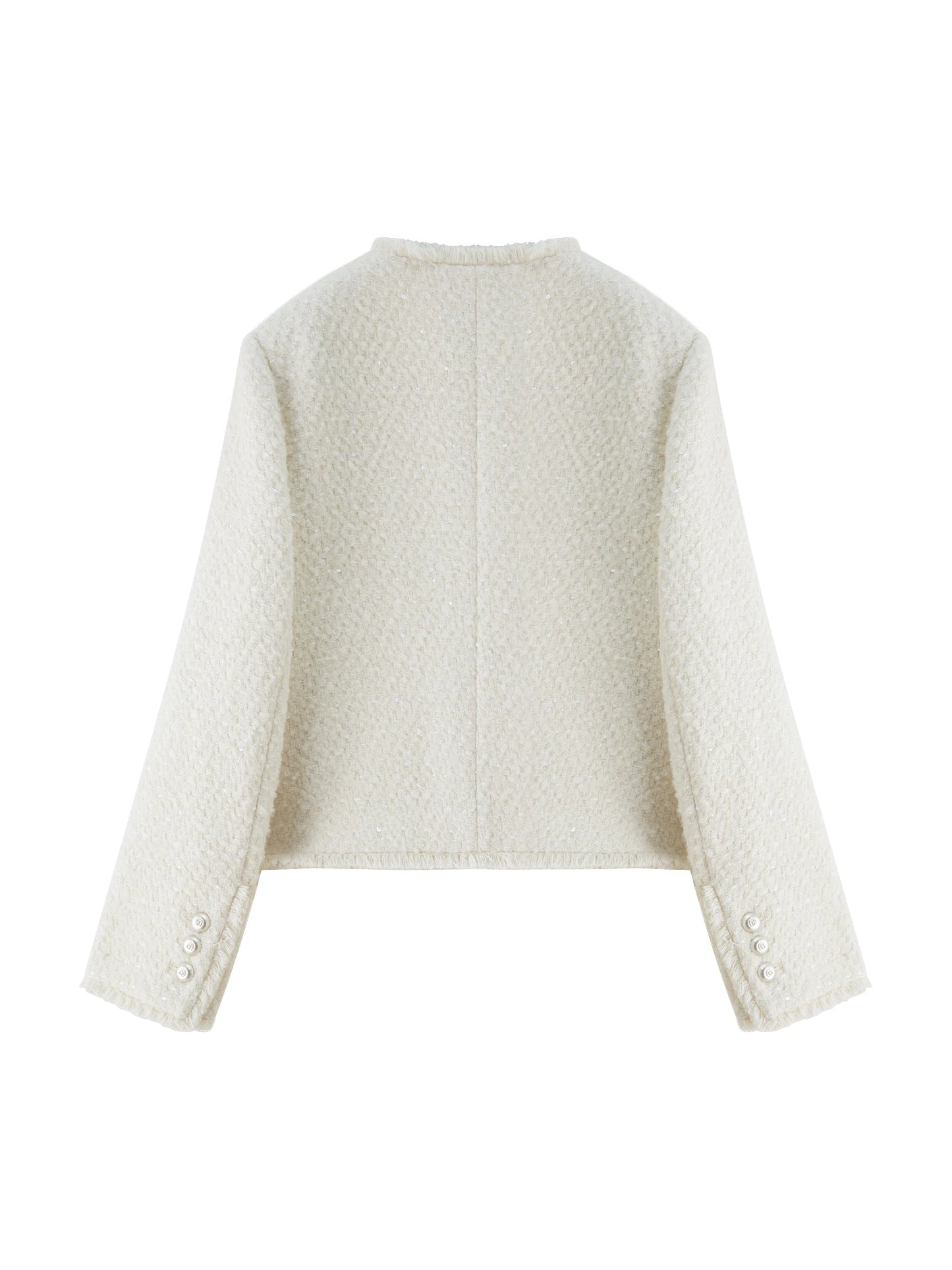 Ivory Sequin Tweed Jacket