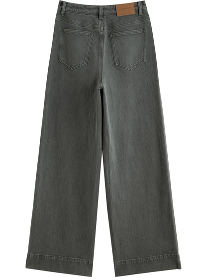 Olive Patch Pocket Wide Jeans