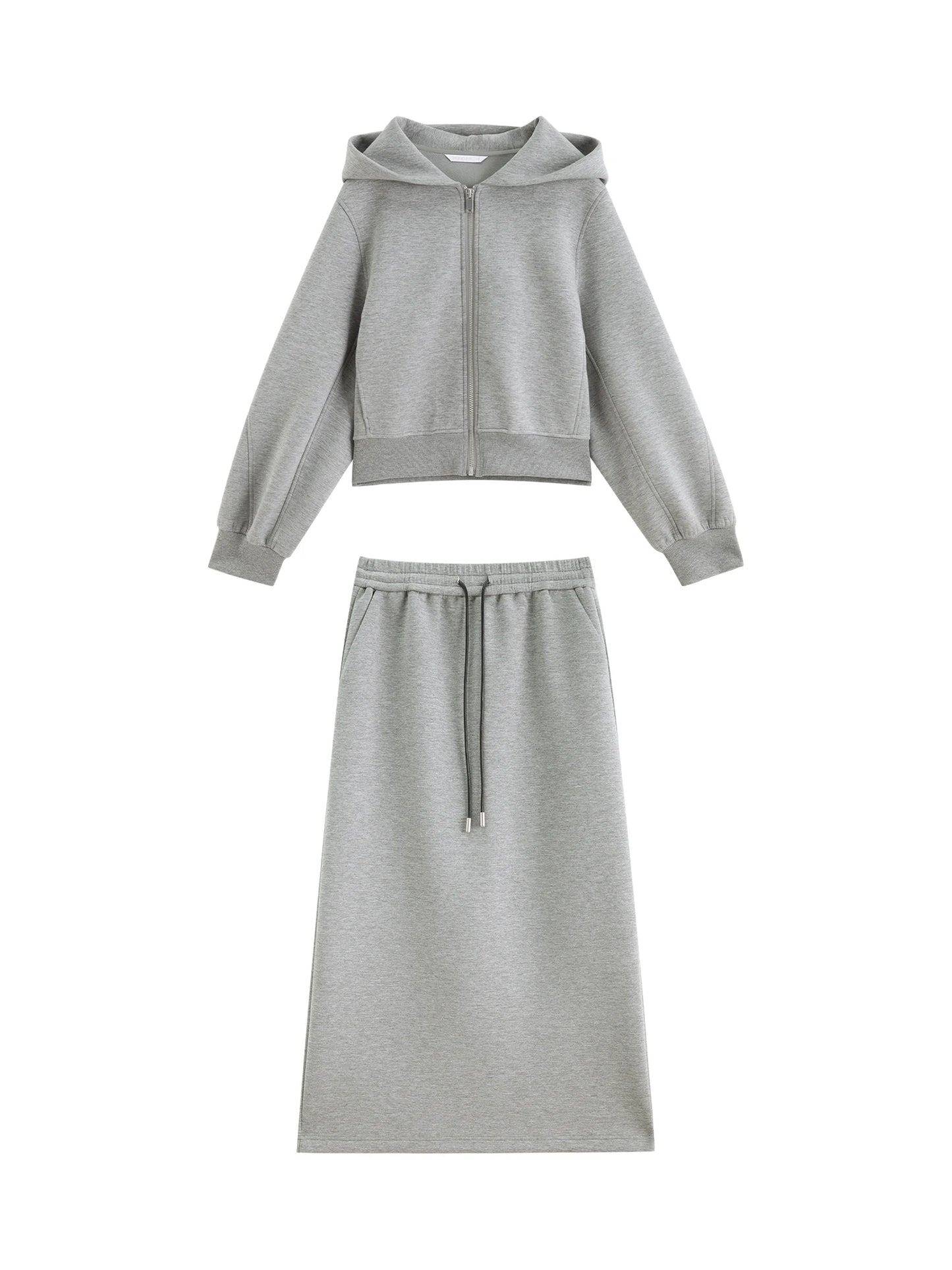 Hooded Jacket Skirt Set