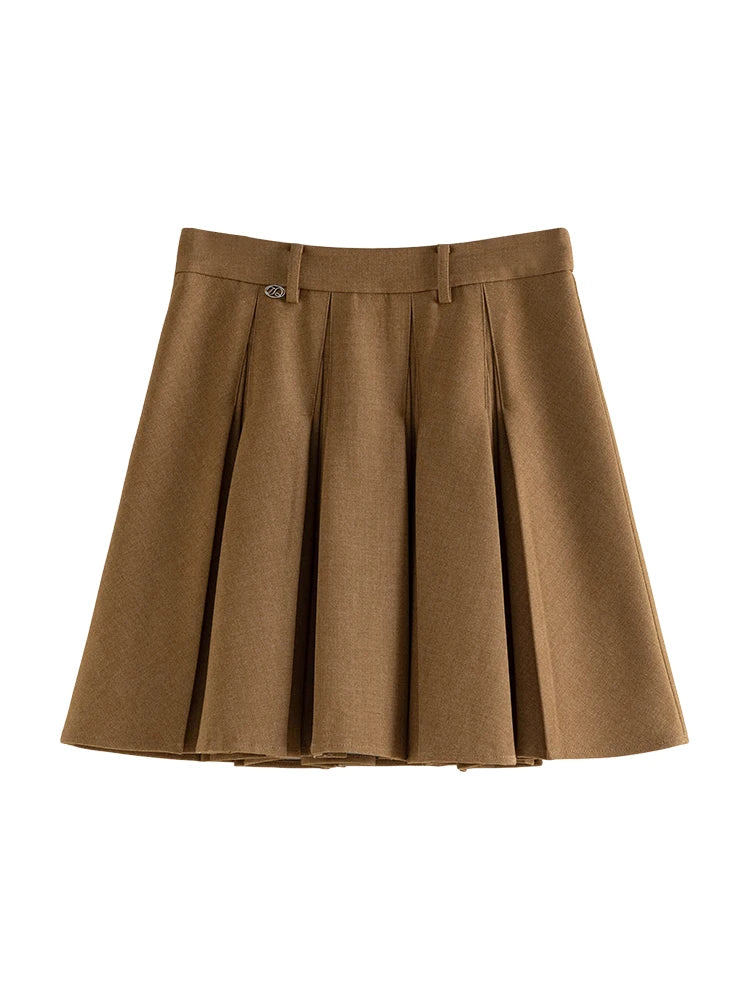Structured Pleated Mini Skirt