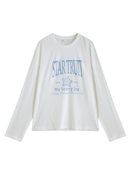 White Graphic Long Sleeve Tee