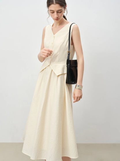 Linen Belted Vest Dress
