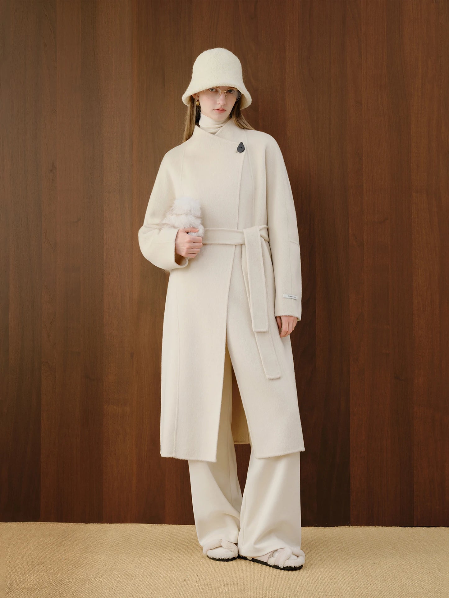 Ivory Camel Wool Blend Coat