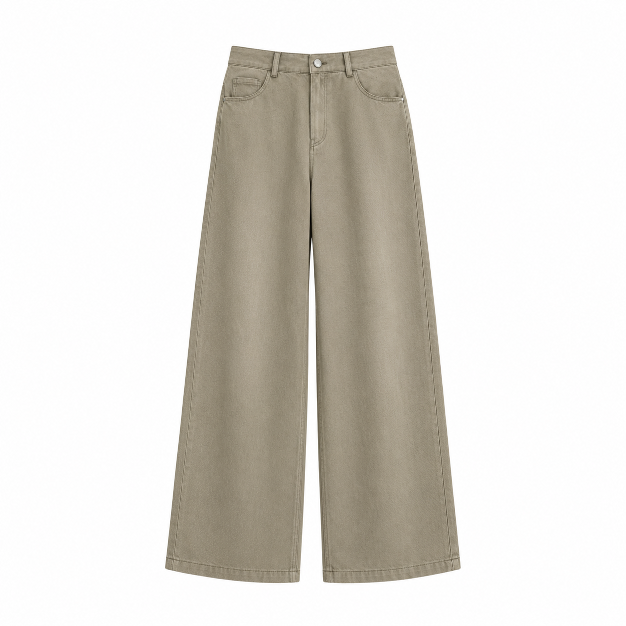 Ivory Embroidered Wide Leg Jeans