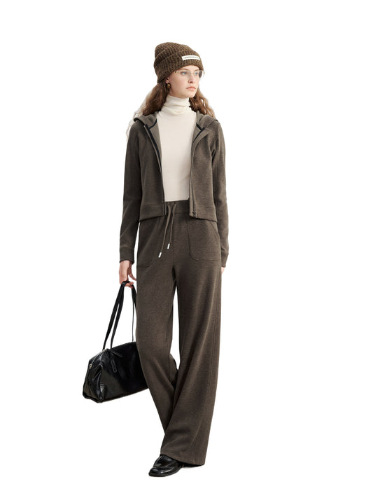 Velour Cardigan Wide Leg Set