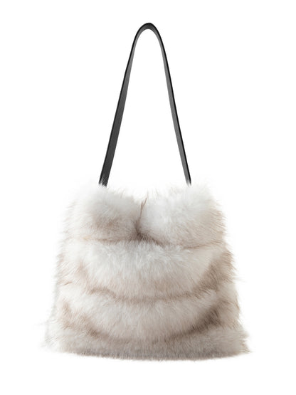 Plush Faux Fur Shoulder Tote Bag